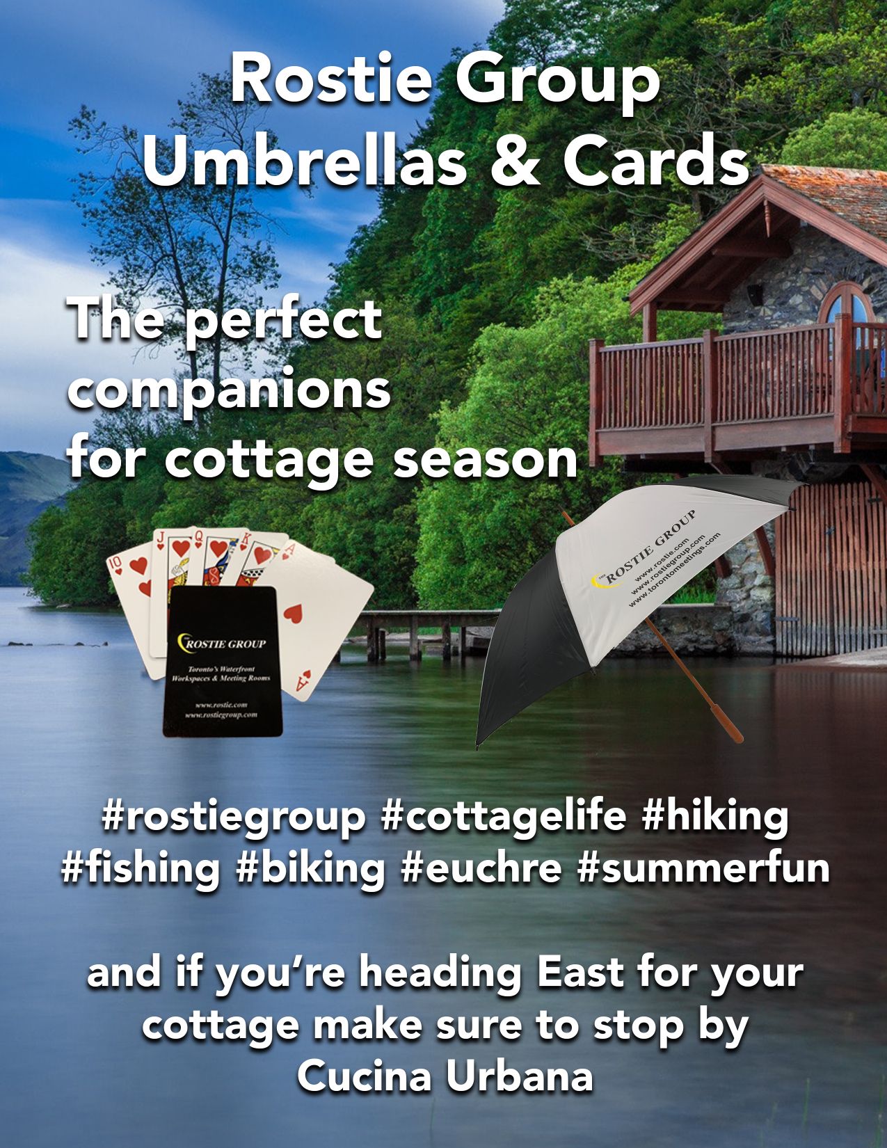 Rostie Group Umbrella and Cards